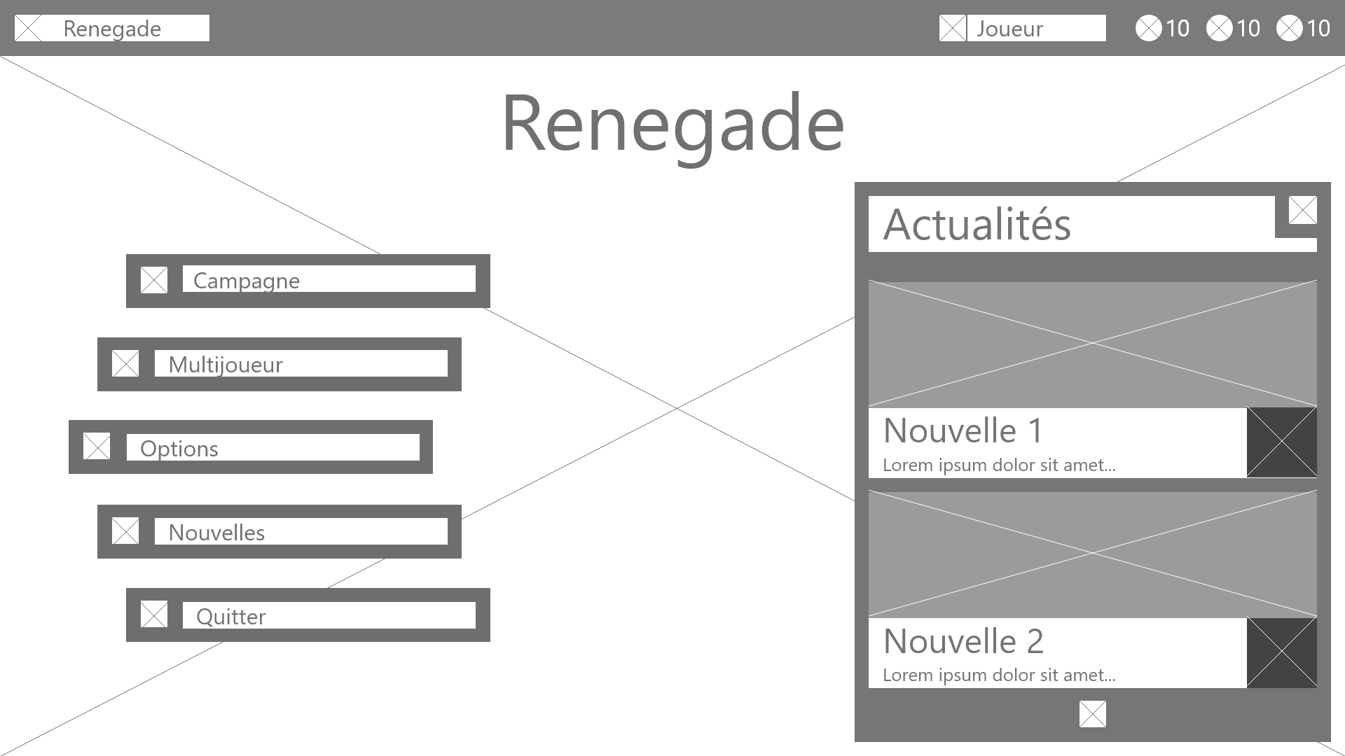 zoning menu du jeux vidéo Renegade.